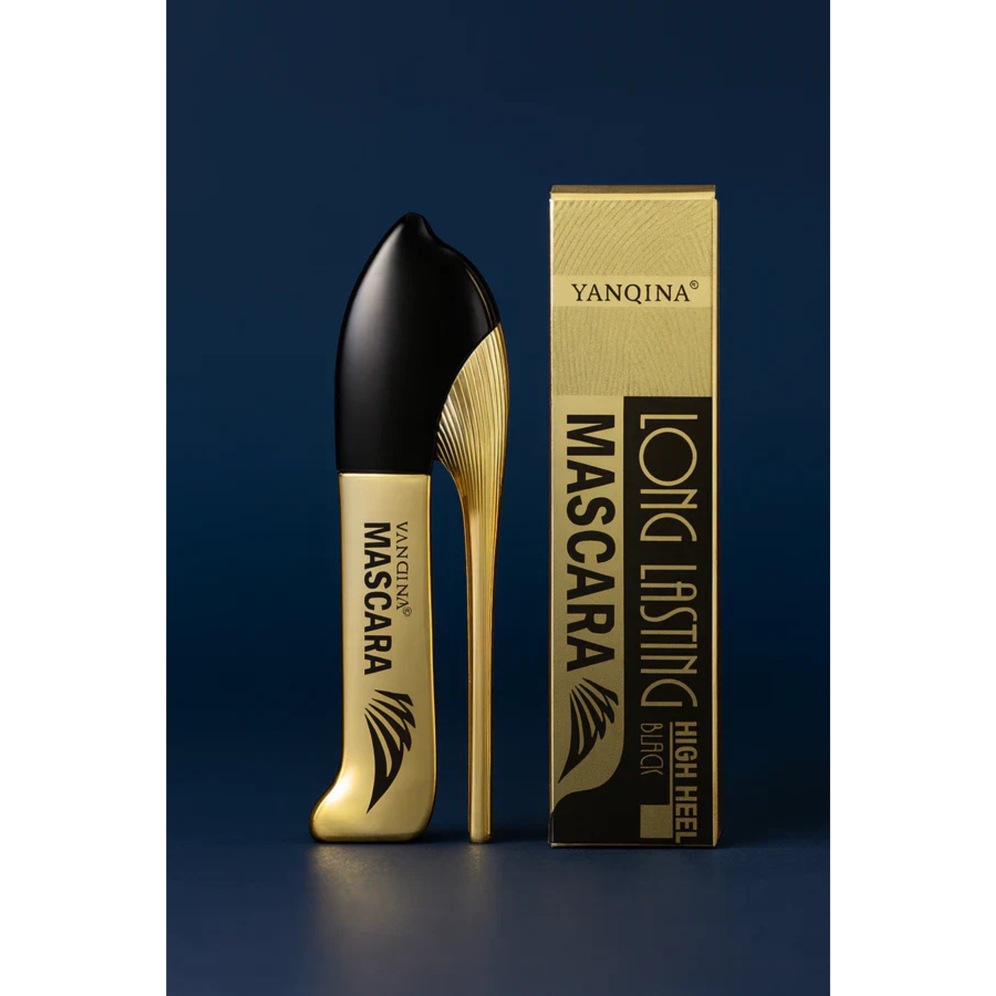 Yanqina High Heel Long Lasting Mascara Jet Black Volume & Curl