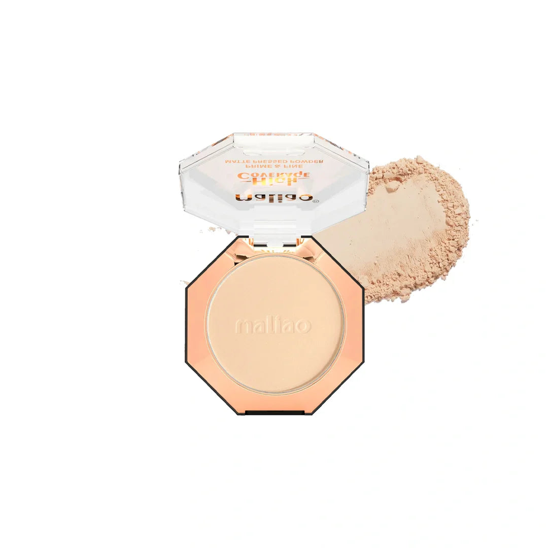 Maliao High Coverage Prime Fine Matte Pressed Powder  Long Lasting Compact Powder for Flawless Skin