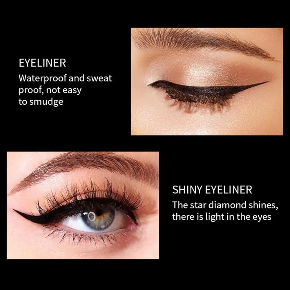 YANQINA Black Liquid Eyeliner Curl Mascara Quick Drying Waterproof