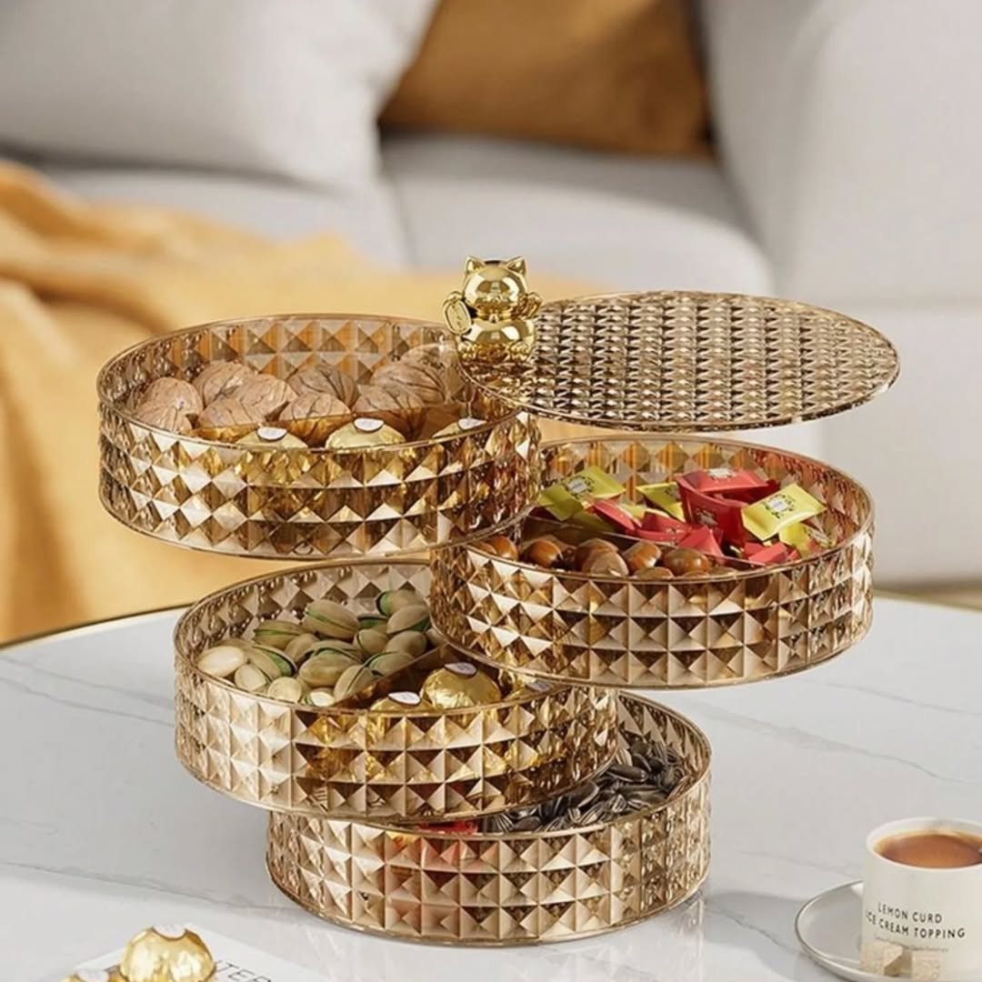 360 Rotating 4 Layer Desktop Jewelry Storage Box Organizer 14772