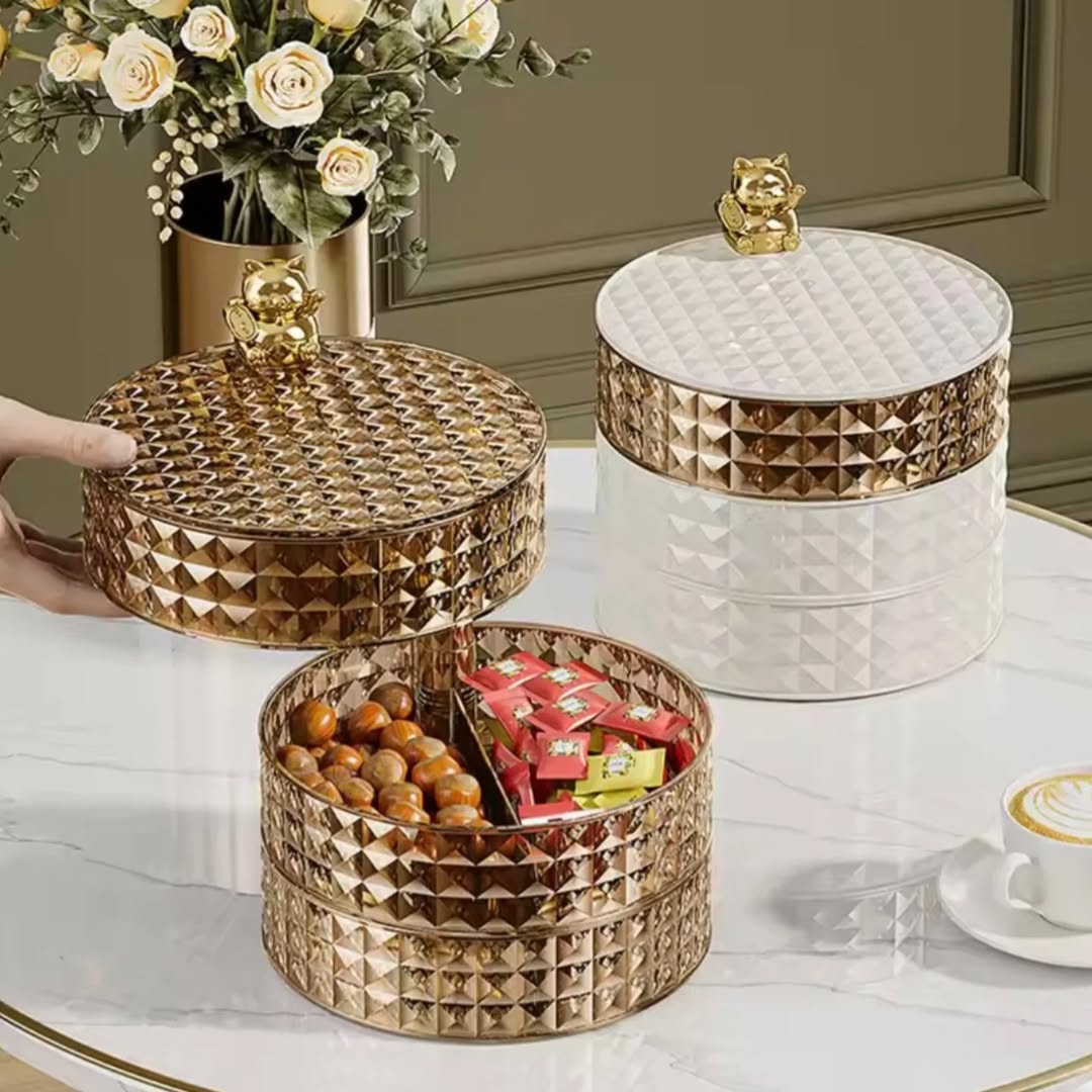 360 Rotating 4 Layer Desktop Jewelry Storage Box Organizer 14772