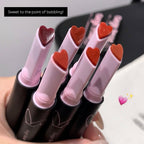 Gege Bear Heart Shape Magic Pen Moisturizing Solid Lip Gloss Lipstick 6Pcs Set