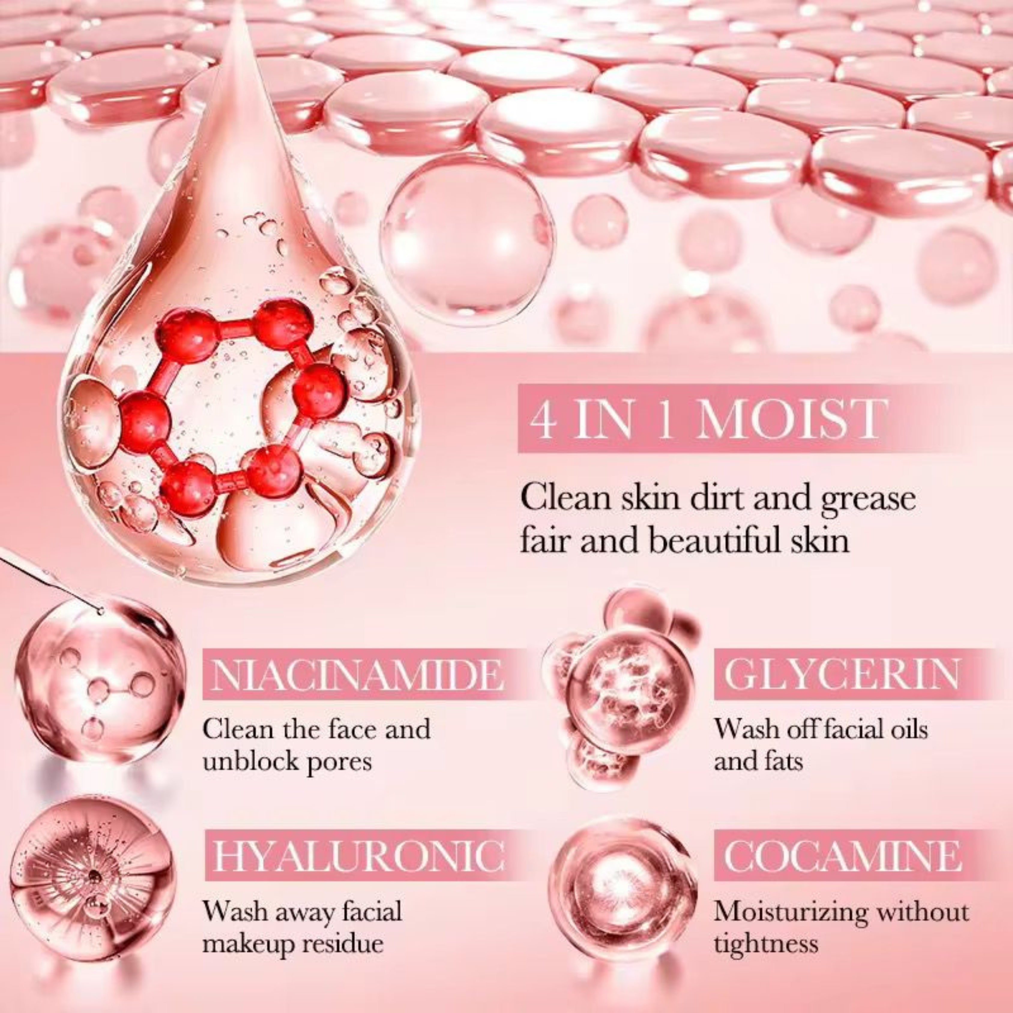 Sadoer 4 In1 Facial Cleanser Whitening Brightening Moisturizing Deep Cleansing Oil Control Facial Cleanser Skin Care Face Wash Cleanser