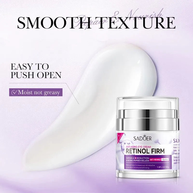 Sadoer Anti‑Aging Retinol Firm Wrinkle Reduction Peptides + Collagen Eye Cream 30g