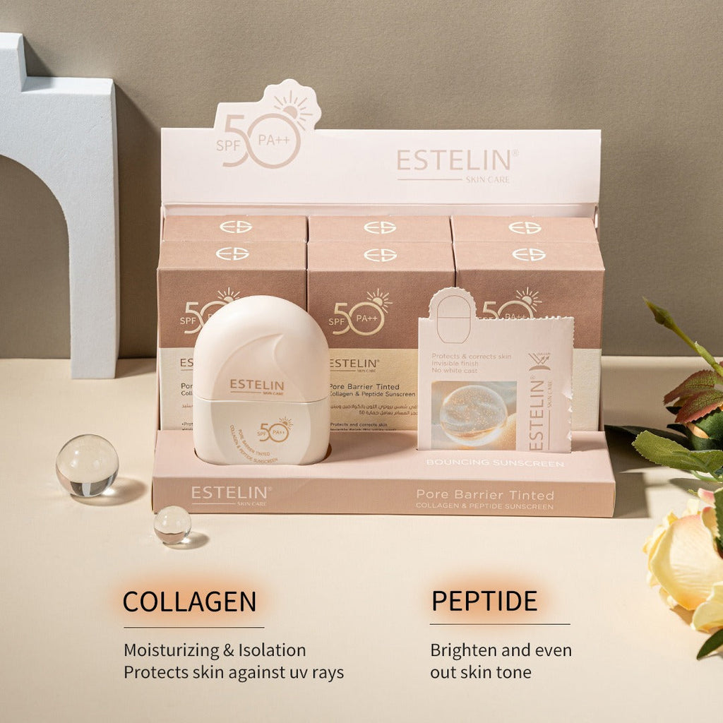 Estelin Pore Repair Tinted Sunscreen SPF 50 Collagen And Peptide