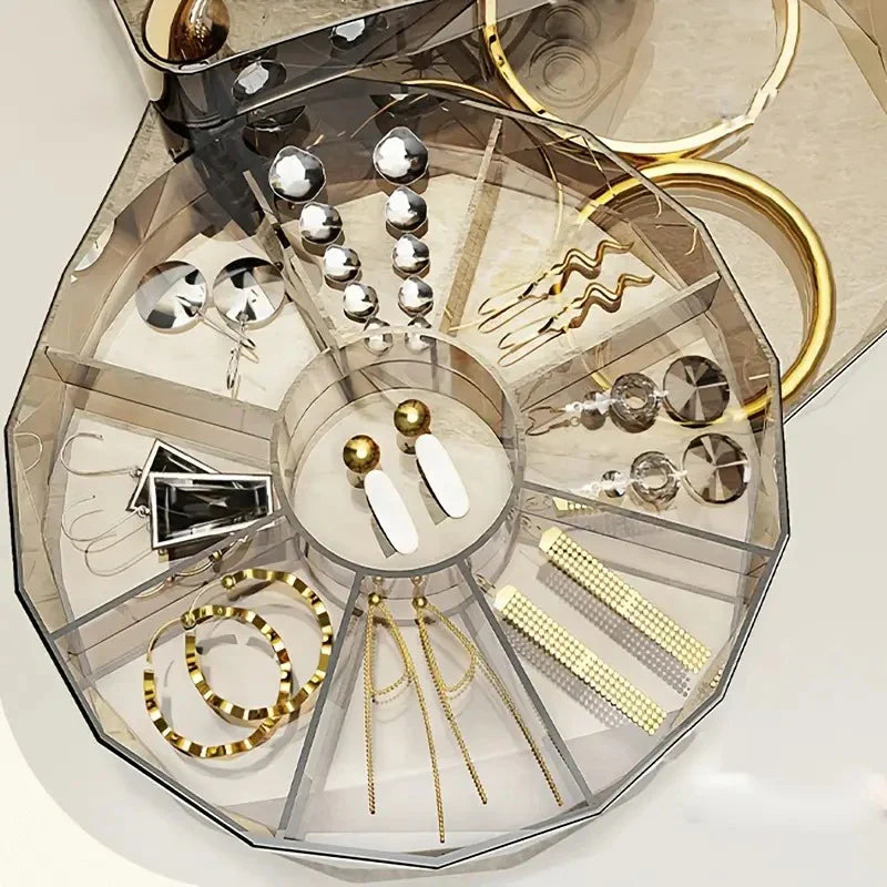 3 Layer Jewelry Case With Swan Shaped Lid