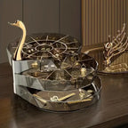3 Layer Jewelry Case With Swan Shaped Lid