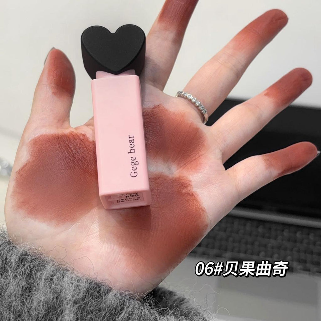 Gege Bear Dream Love Heart Lipstick Velvet Matte Lip Gloss Pack of 6