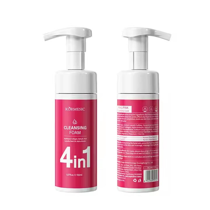 KORMESIC 4in1 Cleanser Blue Pink Mousse for Facial Wash Moisturizer Organic Supply Reduce 150ml