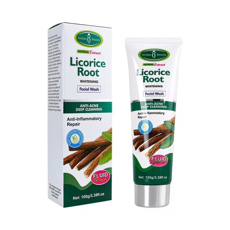 Aichun Beauty Herbal Facial Cleanser Deep Licorice Root Face Wash With Mineral Lightening For Female