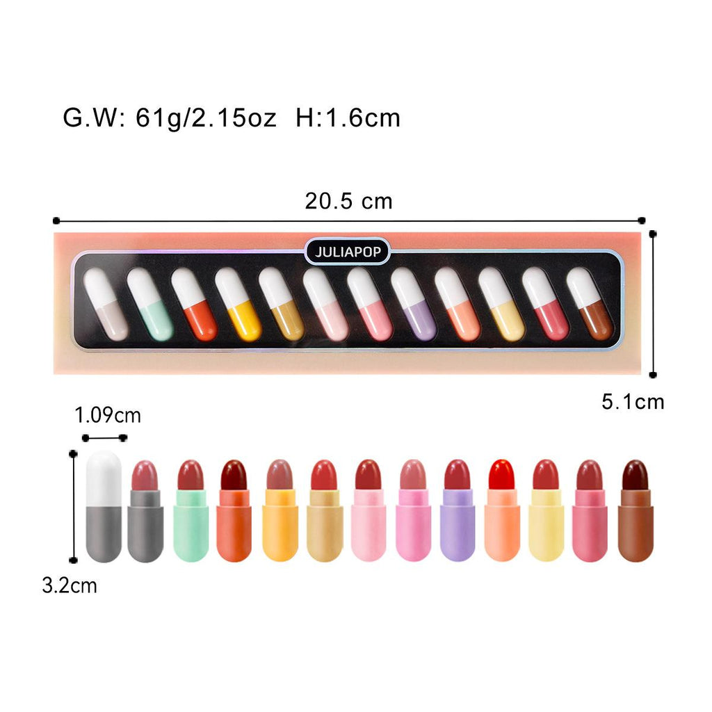 Juliapop 12 Pcs Capsule Lipstick Set