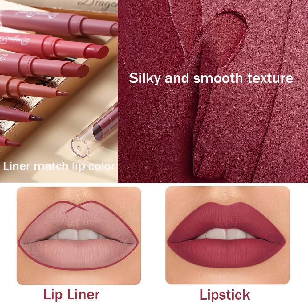 Dragon Ranee Double Head Matte Lip Liner Matte Lipstick Pen