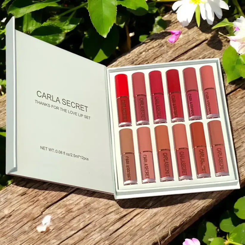 Carla Secret Thanks For The Love Matte Lipgloss 12Pcs Set