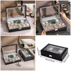 8 Slot PU Leather Watch + Ring Organizer Leather Watch Box With Lock System 00090