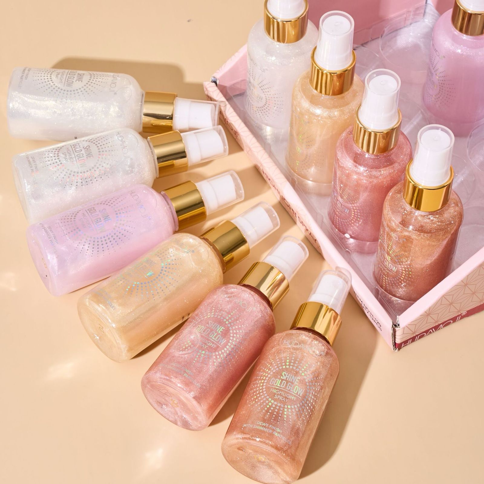 Hudamoji Shine Gold Glow Highlight Spray 6Pcs Set