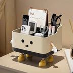Multifunctional Cute Cartoon Desktop Organizer With Built-In Calendar Stand Personal Care Items Office Supplies & Tech Accessories Space Saving Countertop Storage Box 17006