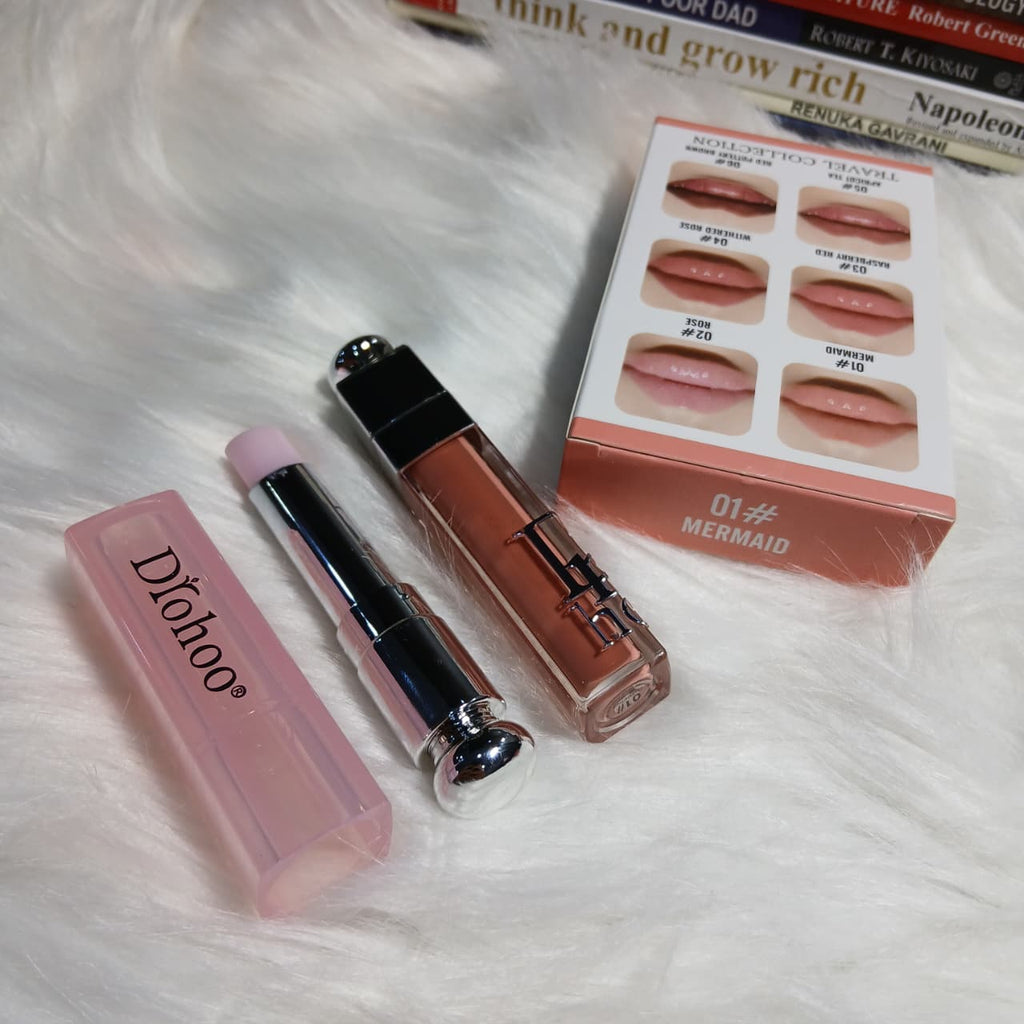 2in1 Lip Balm And Lip Gloss Travel Size Lip Set