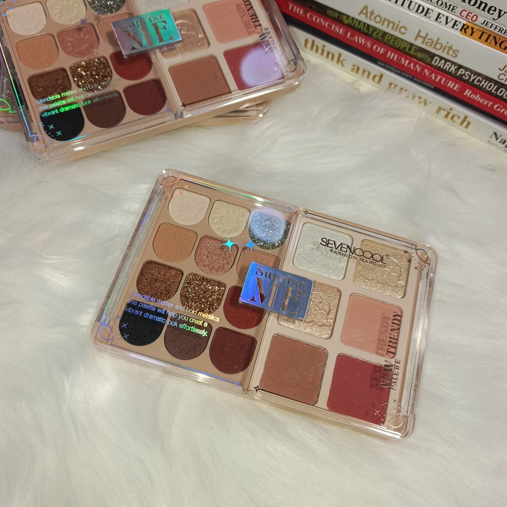 Super Cute Seven Cool All in One Beauty Palette Eyeshadow, Blush And Highlighter Palette
