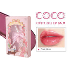CAFE COCO Portable Bell Lip Balm Moisturizing Hydrating Long-Lasting Lip Balm Mirror Surface Replenishment Water-Rich Lip Blam