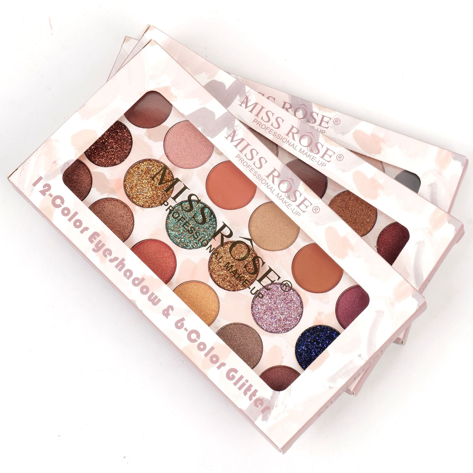 Miss Rose 18 Color Eyeshadow & 6 Color Glitter Palette