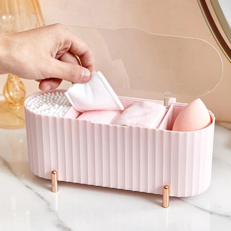 Multipurpose Desktop Makeup Brush Cotton Pads Cotton Swab Storage Box Organizer 11110