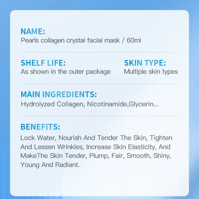 Sadoer Pearl Collagen Crystal Facial Mask Nourishing & Whitening Sheet Mask 60ml