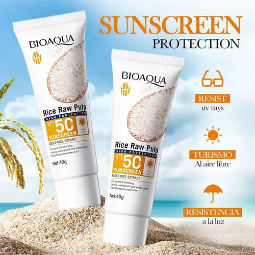 BIOAQUA Rice Raw Pulp Sunscreen Set - SPF50 PA+++ 2 Piece Set  70g