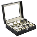 10 Slot PU Leather Watch Organizer Leather Watch Box With Lock System 10804
