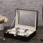 10 Slot PU Leather Watch Organizer Leather Watch Box With Lock System 10804